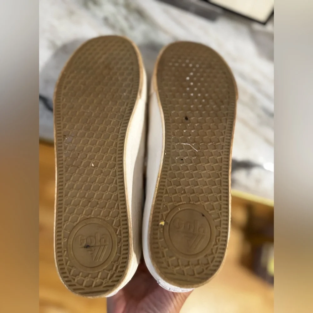 Gola White and Gold Women's Athletic Sneakers - Picture 5 of 7